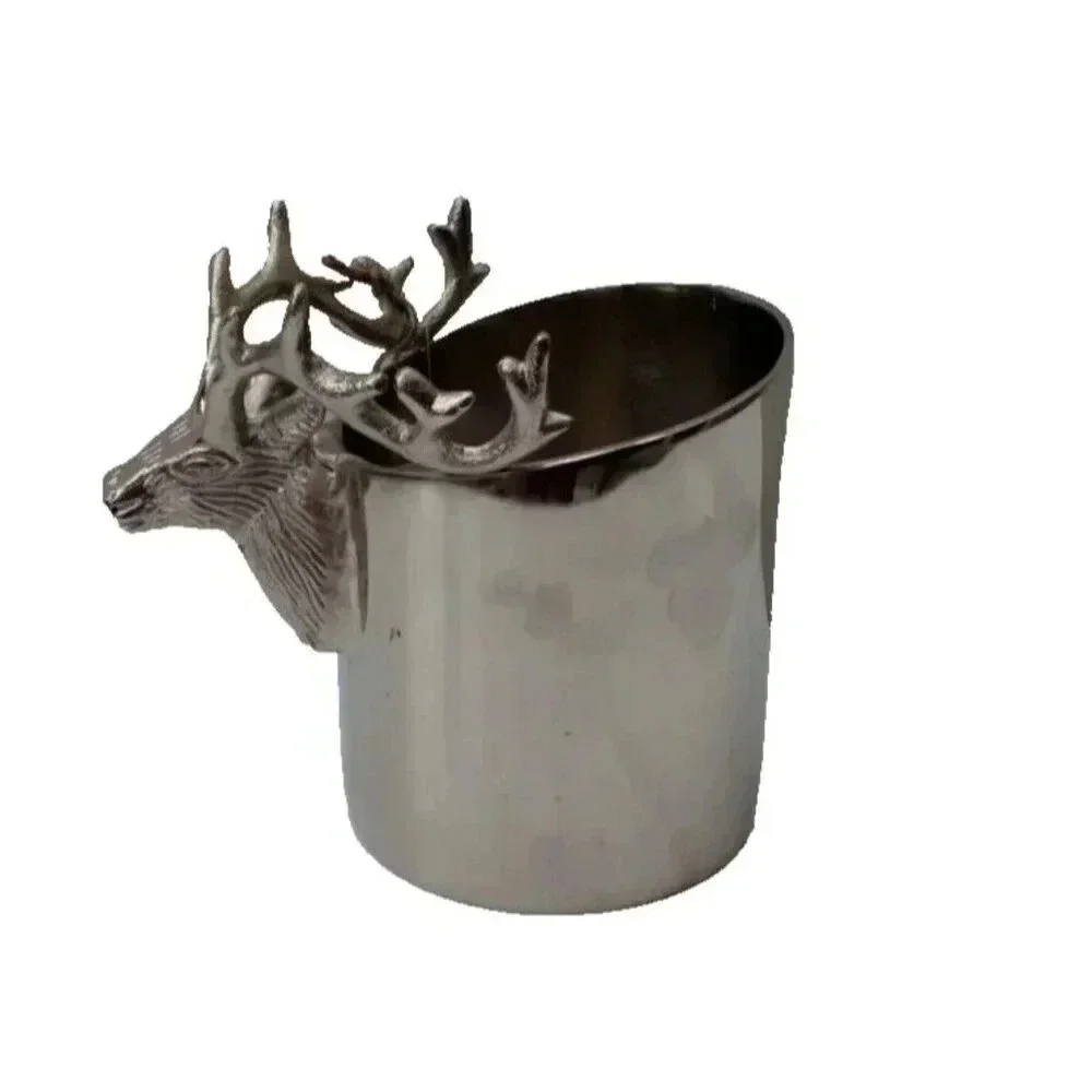 New Silver Christmas REINDEER Wine Champagne Bottle Beverage Bottle Cooler Decor